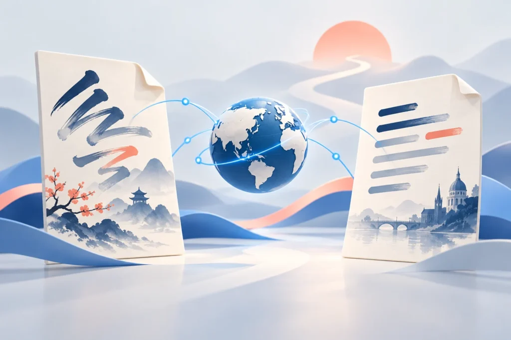 Chinese and English content connected across markets / 中英文内容连接不同市场