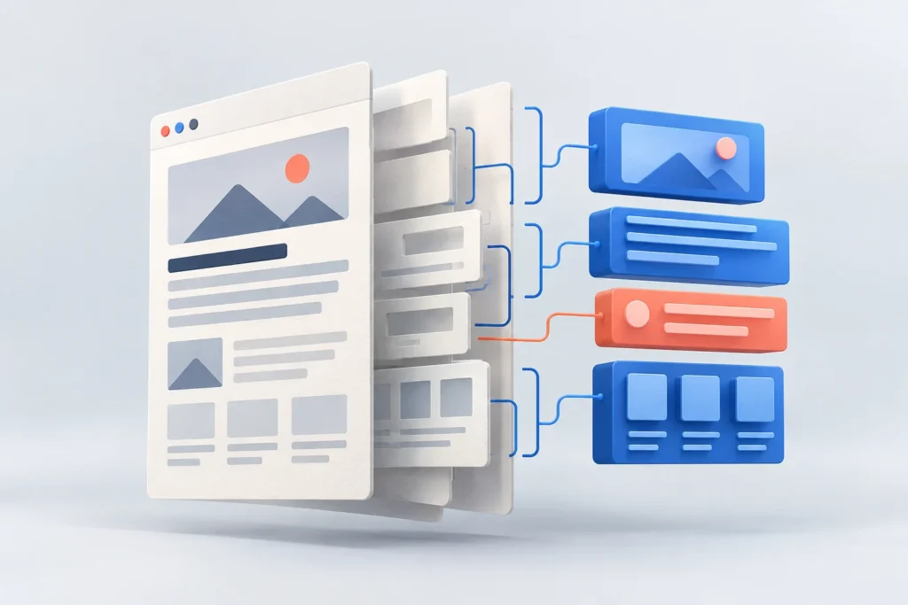 Website content organized into structured information / 网站内容组织为结构化信息